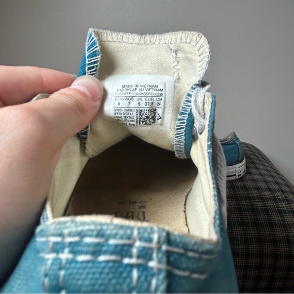 Converse Chuck Taylor Low Top Teal Canvas Sneakers Shoes Mens‎ 5 Womens 7 - Picture 4 of 5